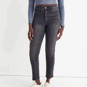 Madewell | High Rise Slim Straight Dark Gray Jeans in Richgrove | Wash Size 26